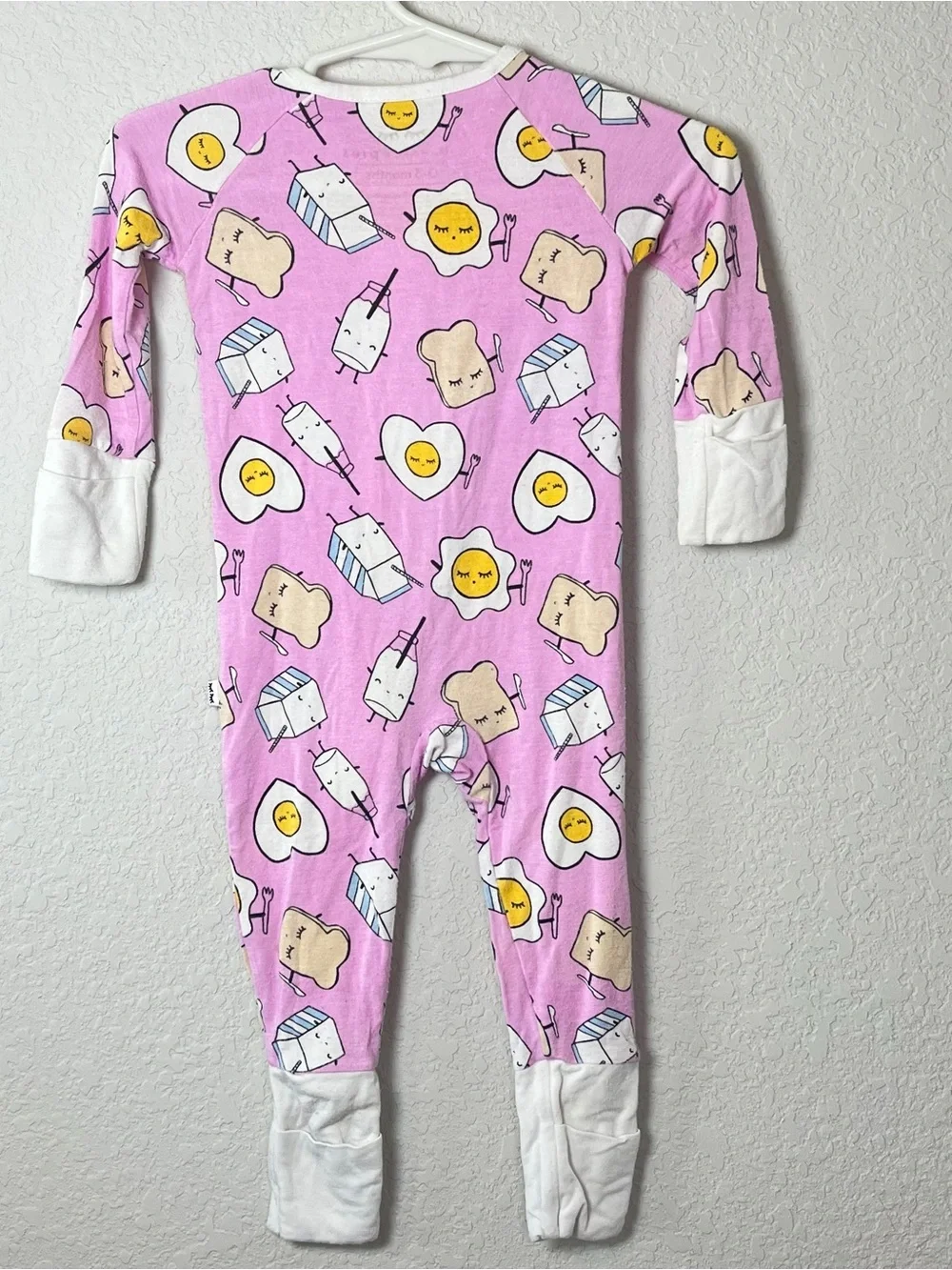 Little Sleepies Pink Breakfast Print One-Piece Bamboo Pajama